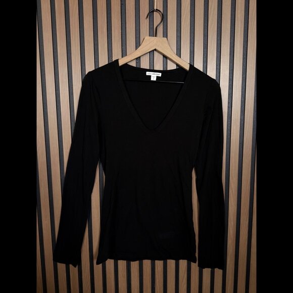 James Perse Tops - James Perse T Shirt 2 / Medium Womens Black Long Sleeve Casual Tee Crewneck